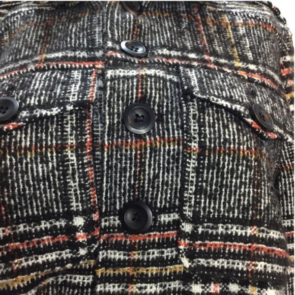 Free People Slouchy Eisenhower Gray Plaid Cropped Jacket Size XS - Picture 5 of 14